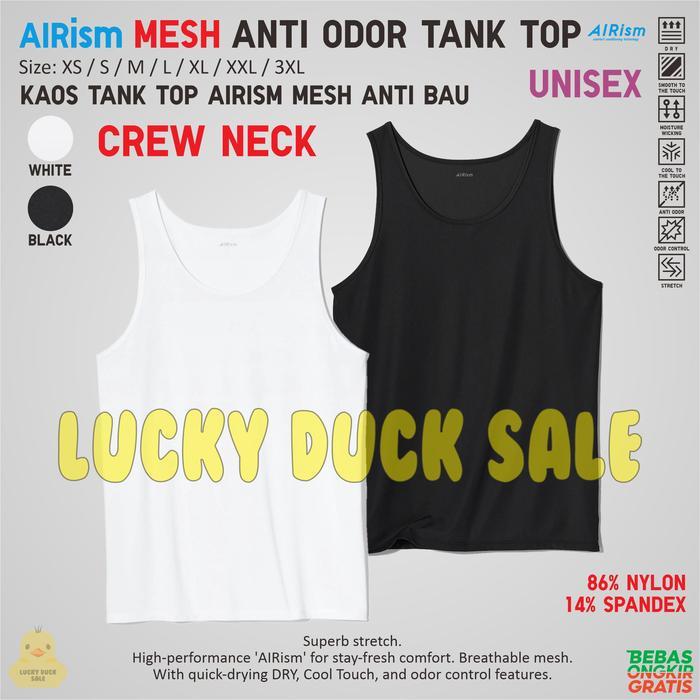 Uniqlo Airism Anti Odor Mesh Tank Top Kaos Dalam Inner Shirt Anti Bau Original Terlaris