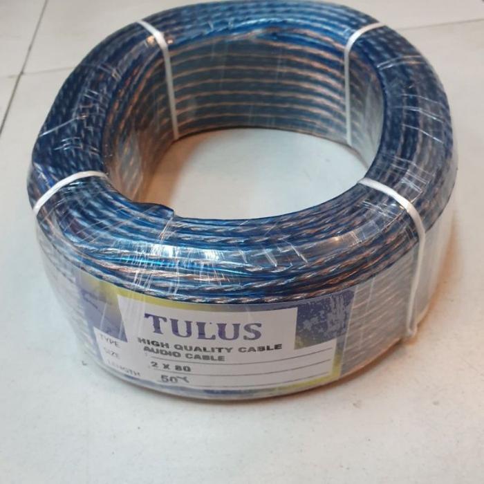 Kabel Speaker / Serabut Listrik Tulus 2X80 50 Yard Transparan