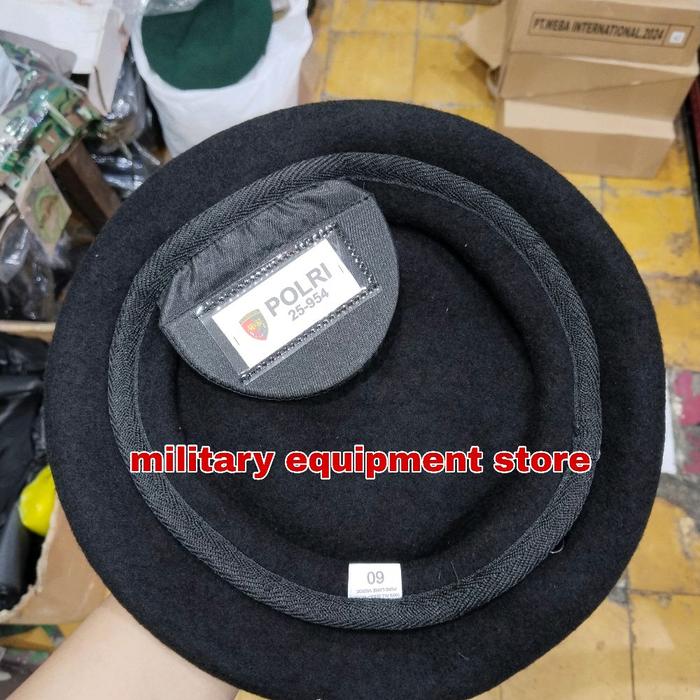 BARET HITAM ASLI JATAH PEMBAGIAN POLRI - TOPI BARET HITAM JATAH POLISI