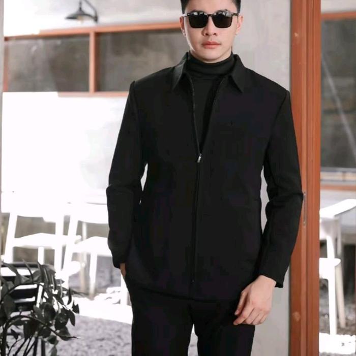 Jasket pria casual jasket pria formal kantoran jasket jas Jaket Panjang Blazer Kerja Hitam Keren Sli