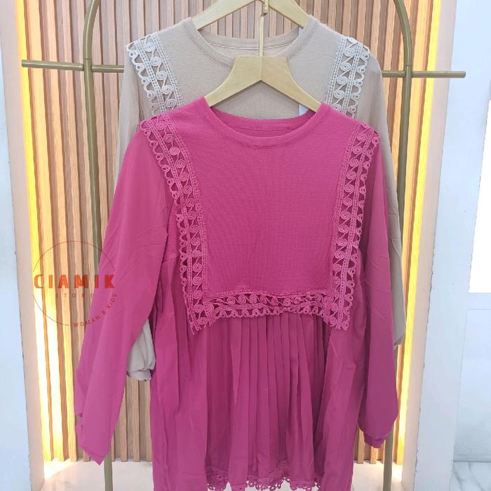 semi tunik model rompi burkat di bawah import