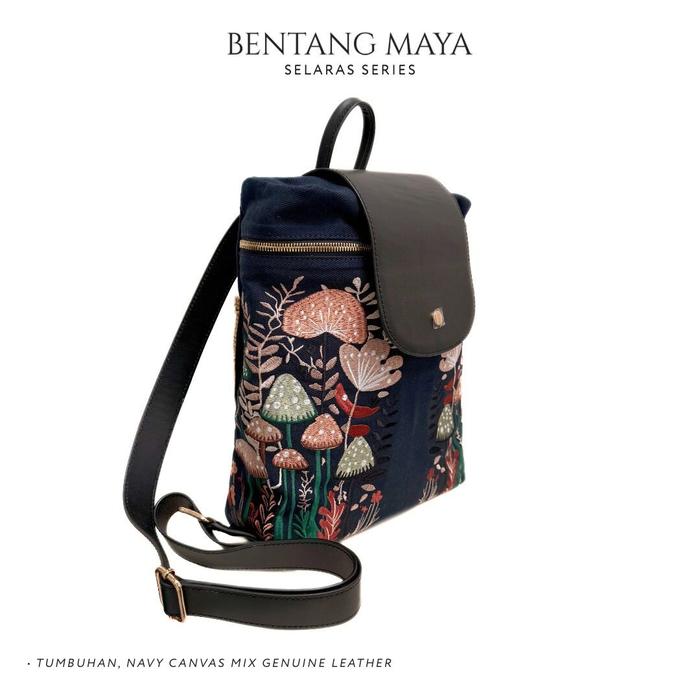 Bentang Maya Selaras Backpack  Timeless Premium Local Bag  Canvas Mix Leather  Tas Wanita