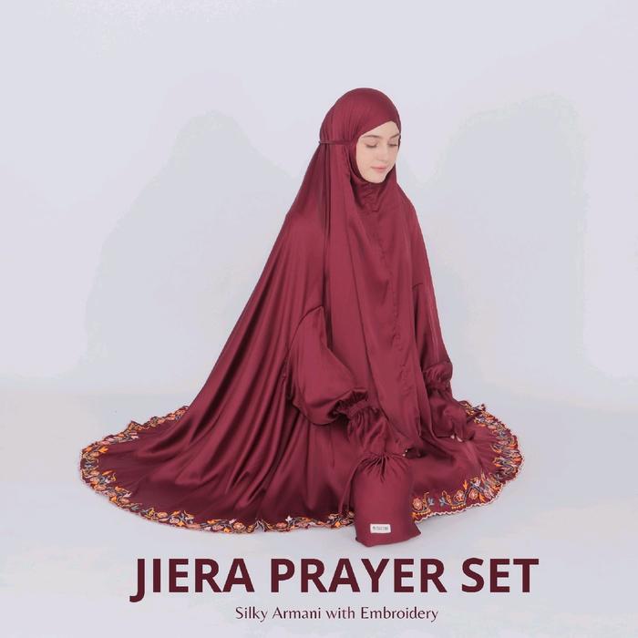 Jiera Prayerset | mukena silky premium 2in1 bordir manual | mukena tangan reslting | mukena dewasa C