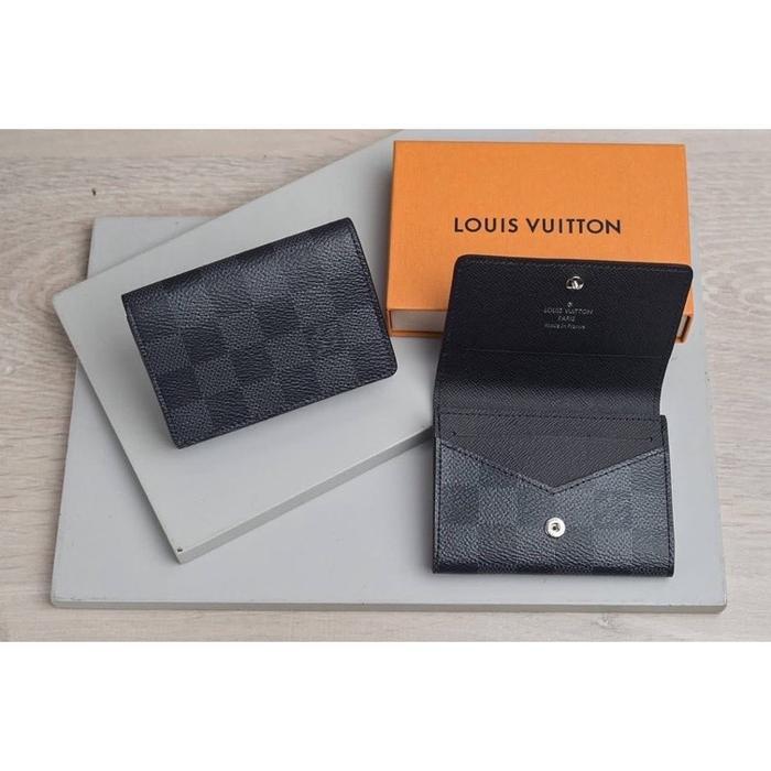 LV CARD HOLDER VISITE ENVELOPE WALLET DAMIER GRAPHITE