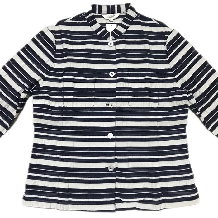 Kemeja salur wanita motif Crocodile I
