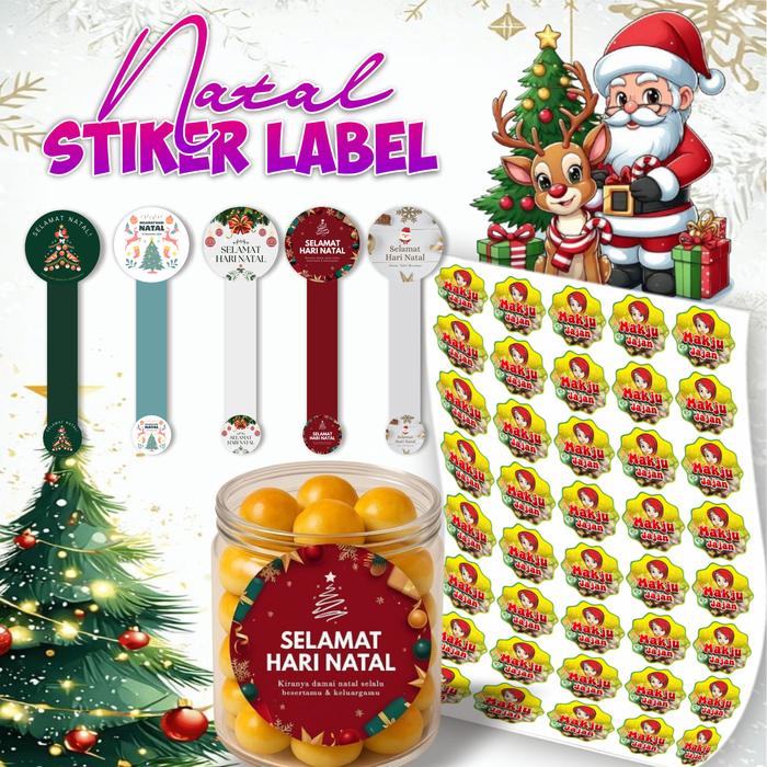 STIKER LABEL /KUE NATAL/HAMPERS NATAL/SERBA SERBI NATAL / TERMURAH