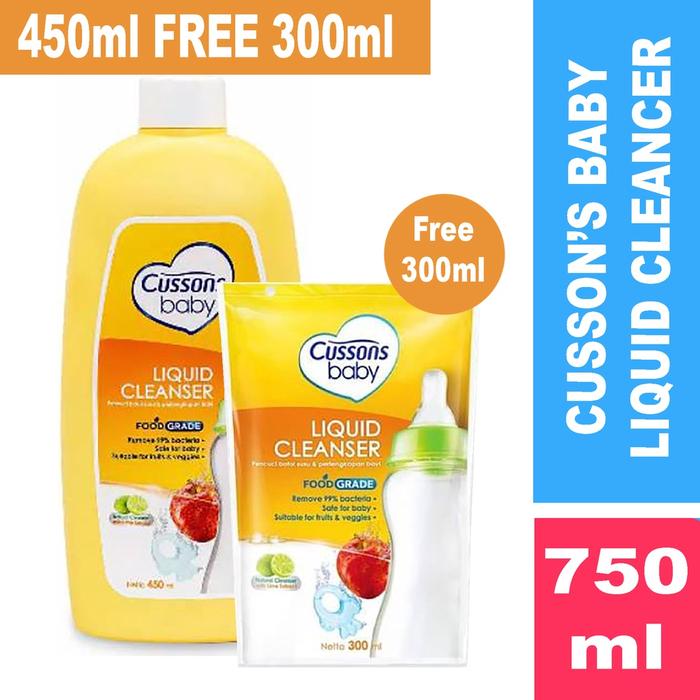 Bisa COD BUY 1 GET 1 Cussons Baby Liquid Cleanser - Cussons Cairan Pembersih Botol Bayi 450ml Free 3