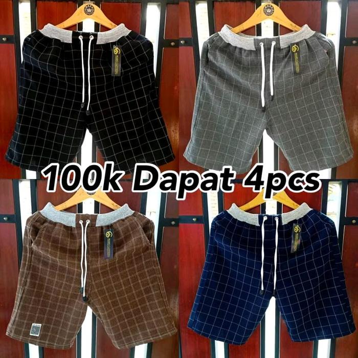 Celana tartan Cowok dewasa nyaman di pakai dalam keadaan nyatai