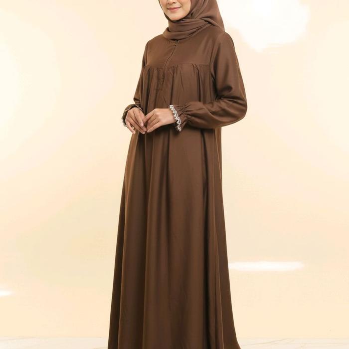 gamis nalla bahan rayon twill kahatex premium