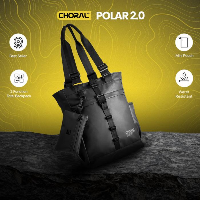 Original - Choral Polar 2.0 Totebag | Tas Multifungsi 3 in 1 | Backpack | ToteBag | Handle Koper | T