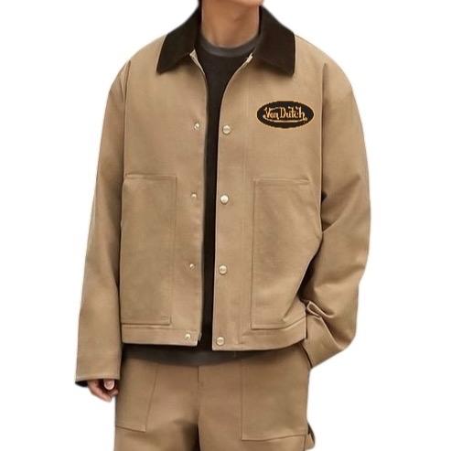 VON DUTCH Jaket Kemeja Lengan Panjang Pria Outer Cowok