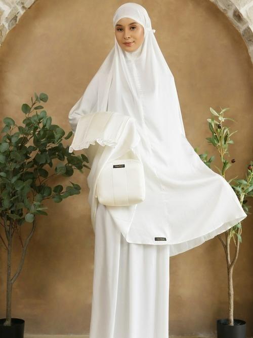 RAYAAINUN - Nuha Pray Set Broken White For Hijup / Mukena