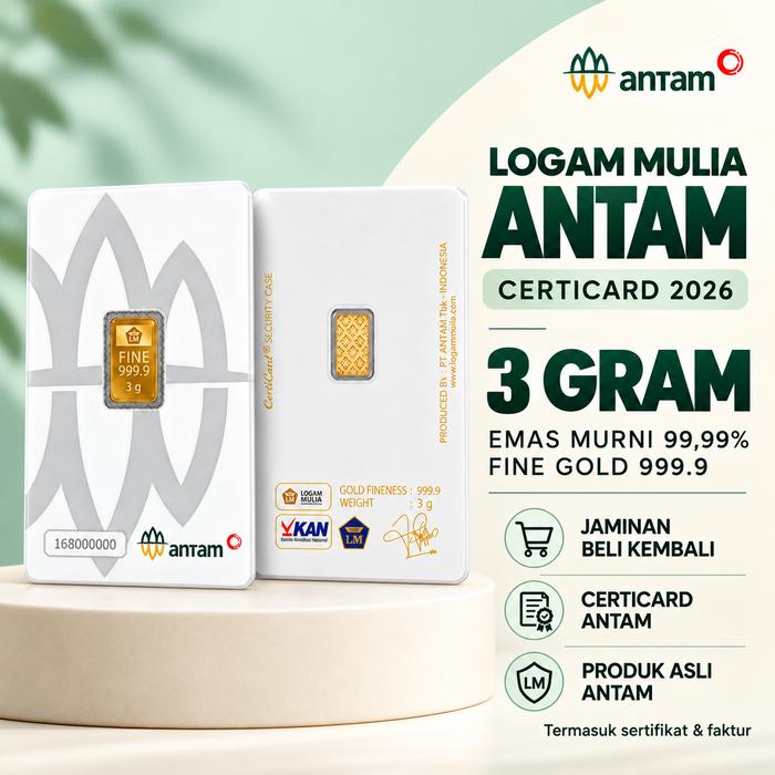 3 GR (GRAM) GOLDBAR/LOGAM MULIA/LM/EMAS BATANGAN ANTAM BERSERTIFIKAT - 3 g Retro