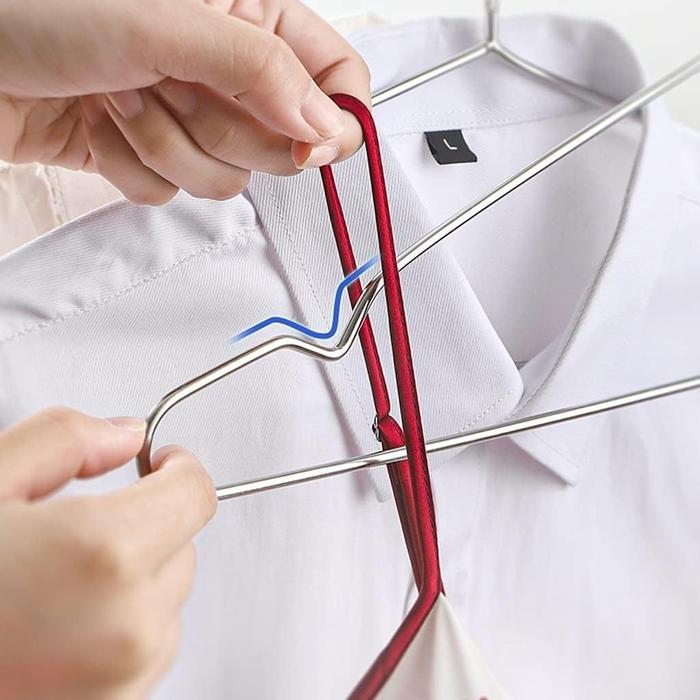 WM Hanger Baju Stainless Tebal Isi 10pcs Gantungan Kawat Jemuran Pakaian Dewasa Anak Anti Karat mult