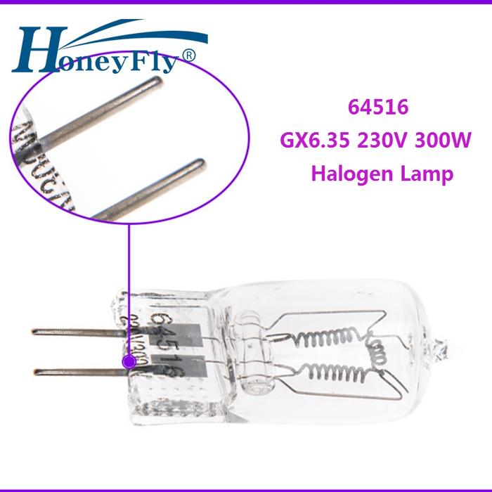 HoneyFly 64516 GX6.35 Lampu Halogen 230V 300W Bohlam Halogen