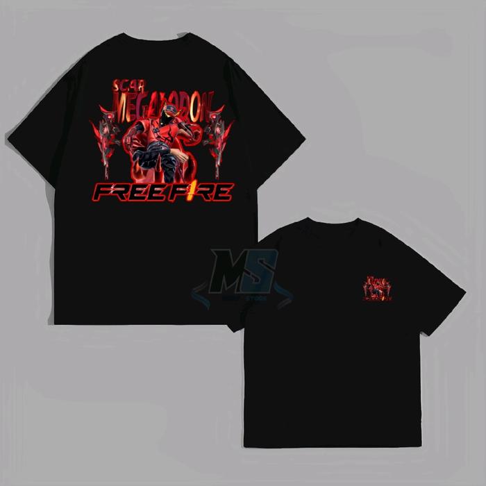 T shirt Baju Kaos Anak FF Free Fire ELITE CEES GENK VERSI SKIN SCAR MEGALODON  Bahan katun 24s Lembu