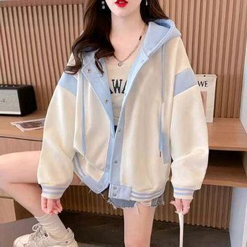 HODIE VARSITI KANCING BESI HODIE CEWEK VARSITI KOREAN STYLE HODIE KEKINIAN