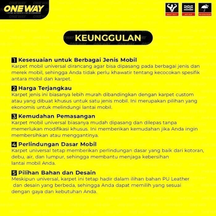 OneWay Karpet Mobil    Xpander Ultimate Diamond Premium Kulit Anti Slip Car Mats Waterproof Custom U