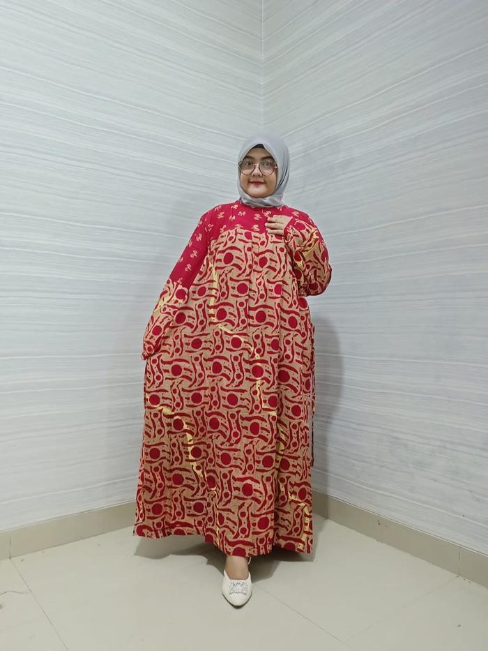 GAMIS BATIK JUMBO TALITHA LD 145 PB 135 motif Bunga Cantik Muslim Wanita Syari