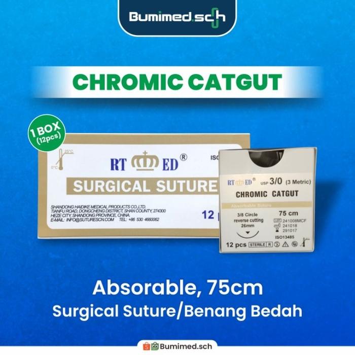 Benang Jahit Oprasi Chromic Catgut / Surgical Suture Chromic Catgut / Benang Bedah (khitan / sunat)(