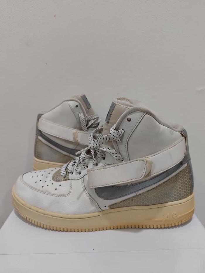Nike AF 1 high 3m summit white silver metallic - size 43