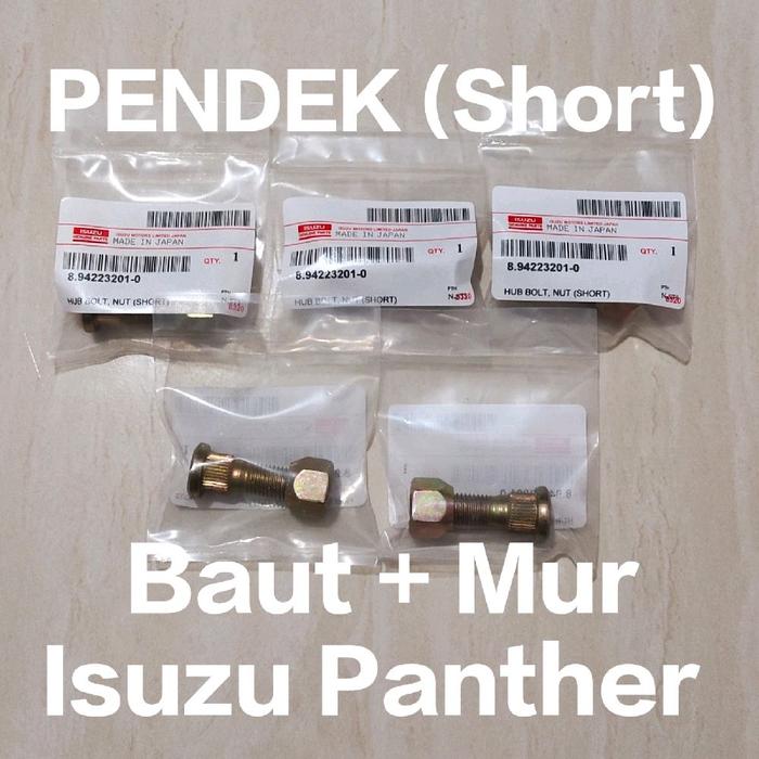 5pc Baut+Mur Roda Isuzu Panther (Pendek)