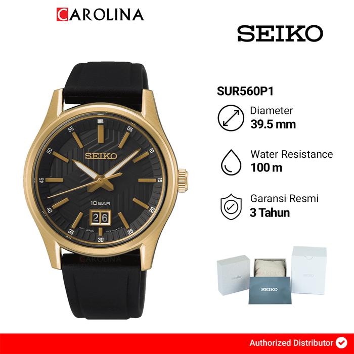 Jam Tangan Pria Seiko SUR560P1 Sport Black Dial Black Silicone Strap Watches