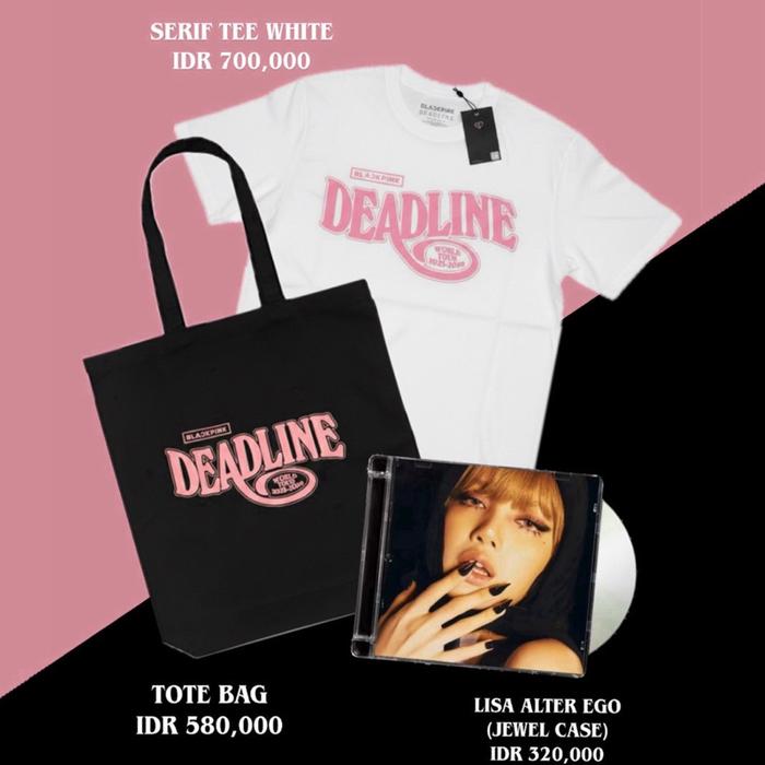 BLACKPINK Official Merch Package Jual Murah Merch DEADLINE Serif Tee White Tote Bag Lisa Alter Ego J