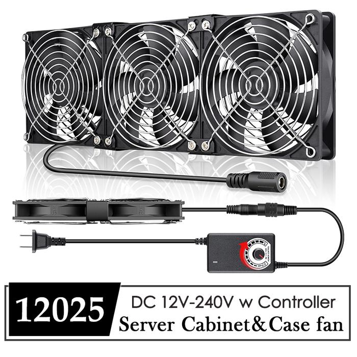 GDSTIME 120mm Server Fan DC 12V 220V Btc Mining Machine Chassis Workstation Cabinet Radiator 12cm 30