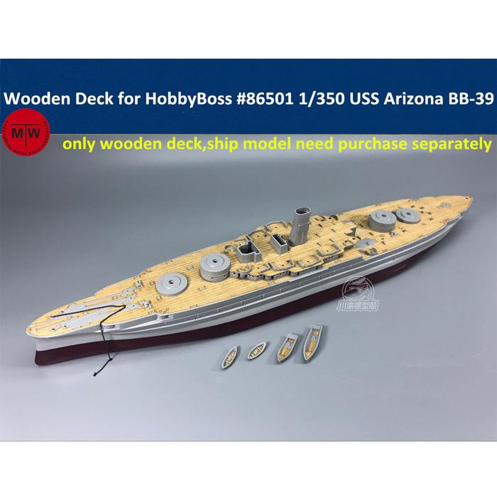 1/350 Scale Wooden Deck for HobbyBoss 86501 USS Arizona BB-39 1941