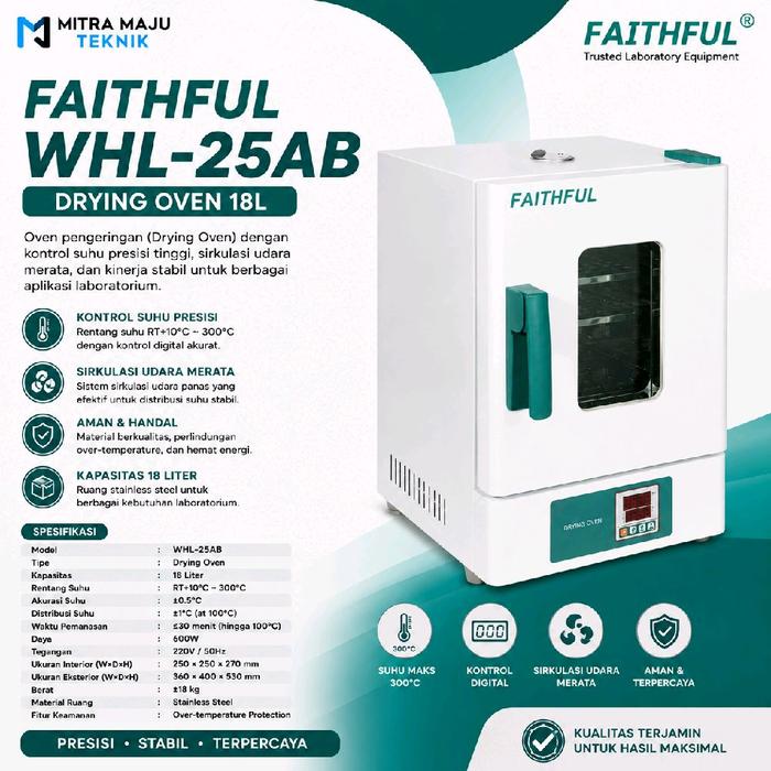 Faithful WHL-25AB Drying Oven 18L dengan Kontrol Suhu Presisi & Sirkulasi Udara Merata untuk Aplikas