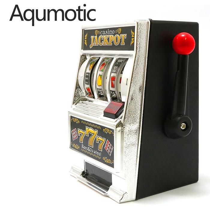 Aqumotic Play Slot Machine Stored Coin Piggy Bank Deposit Money