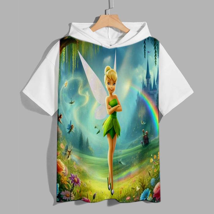 Baju kaos anak hoodie motif karakter boneka kartun tinkerbell DN6 sablon sublim gambar 3D Fashion