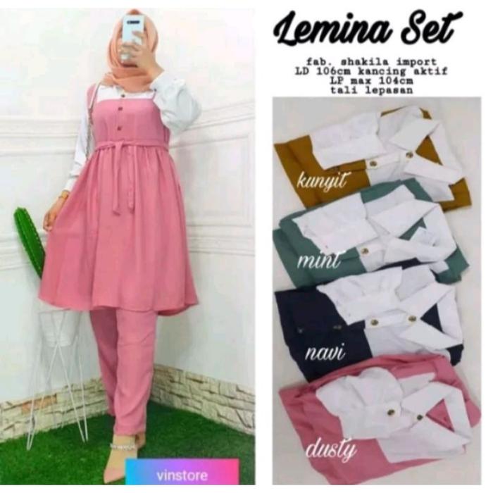 ONE SET LEMINA// SETELAN LEMINA // SETELAN WANITA TRENDI TERPOPULER