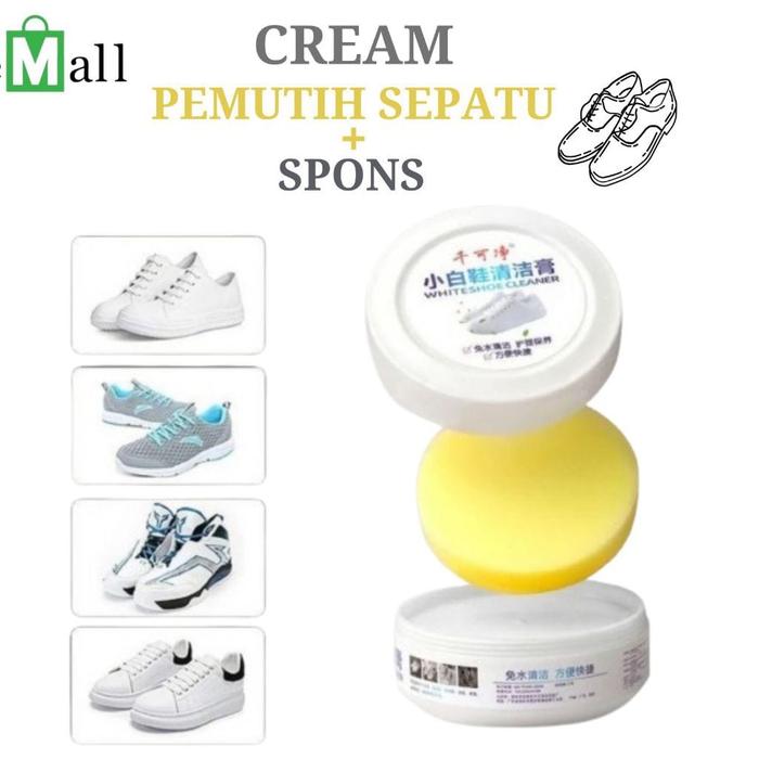 WSC-Cream Pembersih Sepatu + Spons Cream Pemutih Sepatu dengan spons