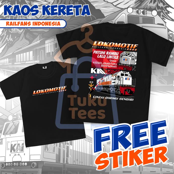 Kaos Kereta Api LOCOMOTIF V2_FU Baju Kereta Api KAI Railfans Indonesia