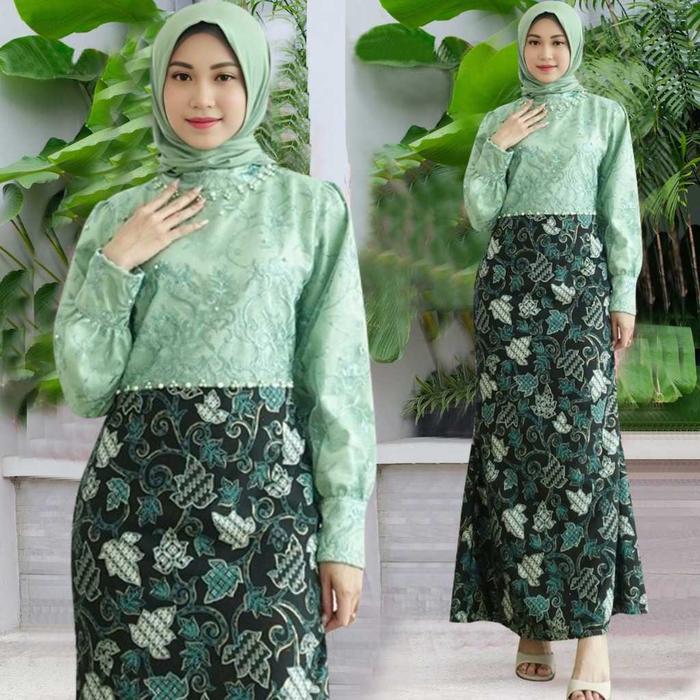 Finn Fashion Maxi Pepaya Alena , Gamis Batik , Setelan Muslim Batik , Dress Batik , Batik Premium , 