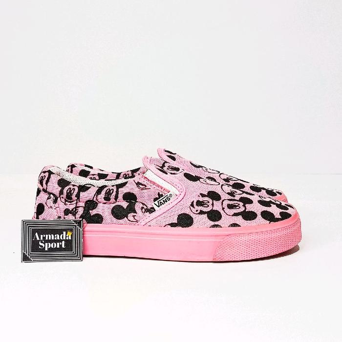 Sepatu Slip On Anak Perempuan Sepatu Vans Mickey Mouse Size 21-35