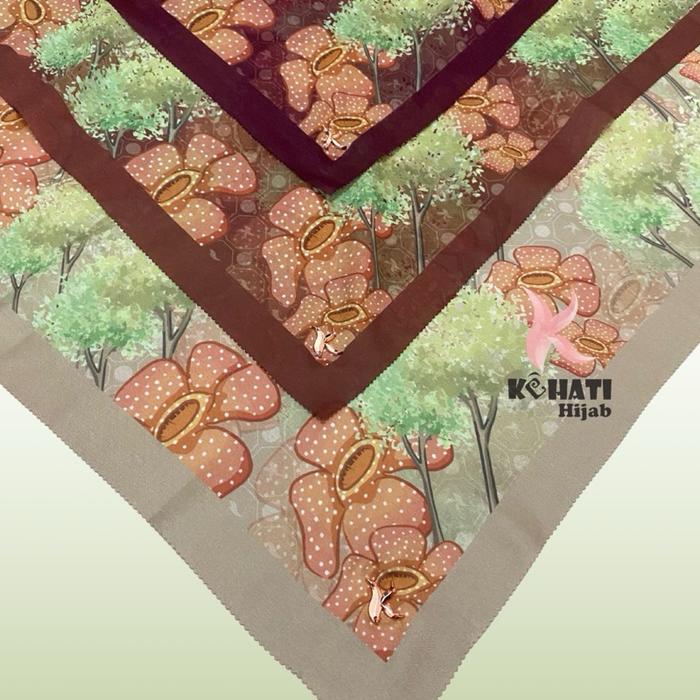 Hijab Segi Empat Voal printing Motif Series Rafflesia Mekar