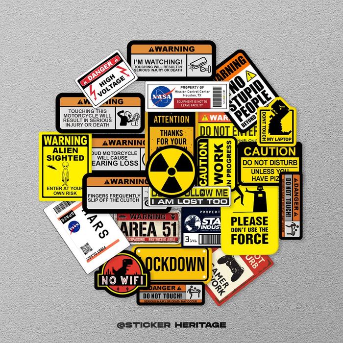 Stiker Sticker WARNINGPACK untuk laptop case tumbler stiker laptop Stiker aesthetic