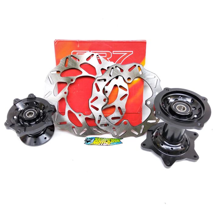 Tromol Depan Belakang Set Piringan Motor Honda CRF 150 Merk CR7 Hole 36 Hitam Kualitas Bagus