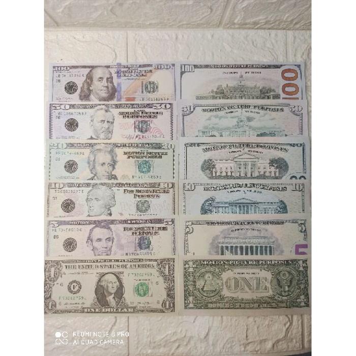Mainan Uang Dolar Mirip Asli 100 Lembar
