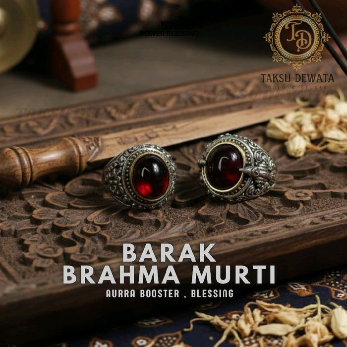 [Eksklusif] BARAK BRAHMA MURTI - KHDAM MCAN PUTIH Ring Cakra Red Baron, Red Delima - Cincin Pria Fas