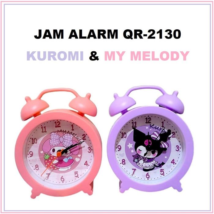 Jam Fashion Alarm Karakter Sanrio QR-2130 FREE BATERAI Jam Meja Beker Weker Clock My melody KUROMI P