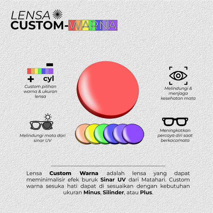Motomoe - Lensa Colour Custom Warna Painted Sunglasses Minus Skena Berwarna Hitam