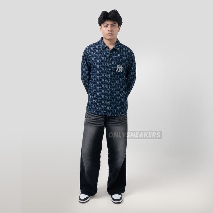 MLB CLASSIC NEW YORK YANKEES MONOGRAM JACQUARD NAVY DENIM JACKET
