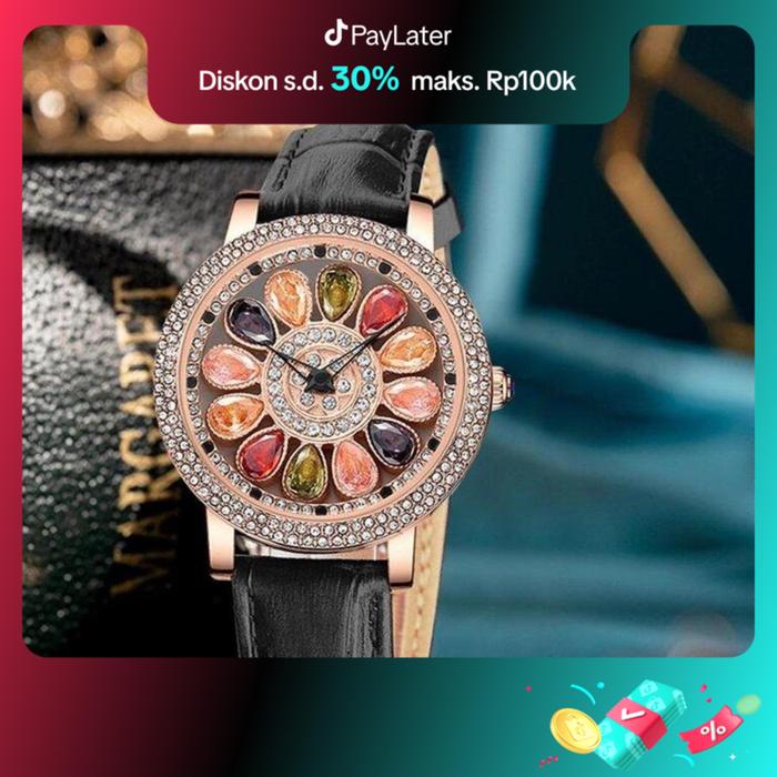 Cristiano Aillen Jam Tangan Wanita 878 Kulit Leather Asli Analog Turbine Water Resistant 3 ATM