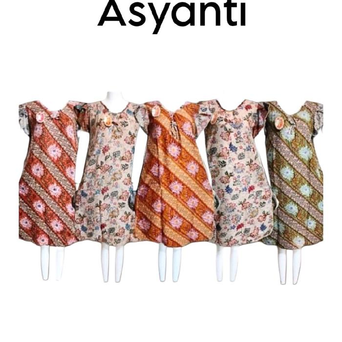 Daster Busui Tidur Bumil Katun Motif Batik Dingin Nyaman - Berkat Jaya Solo - Kotak, Dewasa, Piyama,