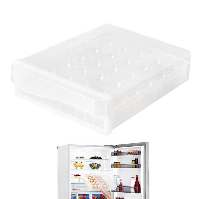 Refrigerator Egg Organizer Stackable Egg Holder With Lid Egg Tray
