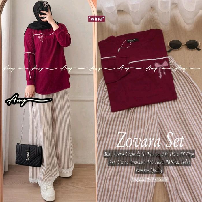 Zovara Setelan Wanita (Atasan&Celana) Bahan Catton By Any Store